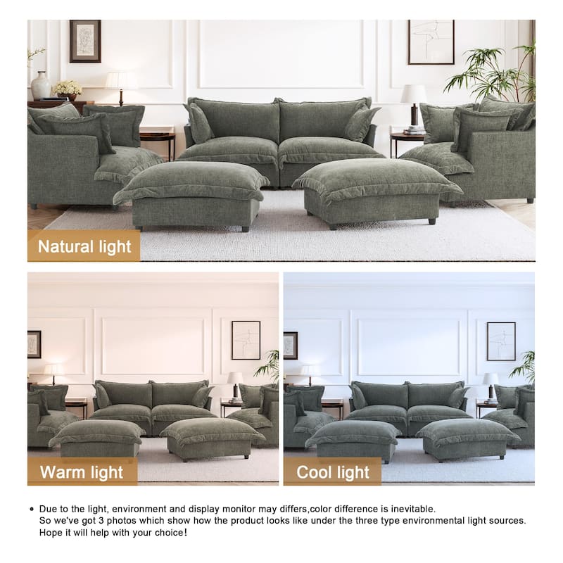 Cloud Chenille Upholstered Modular Sectional Sofa