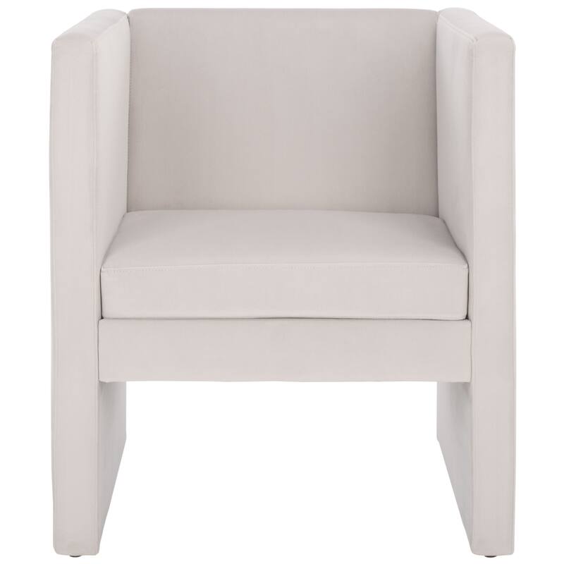 SAFAVIEH Itziar Accent Chair - W26" x D26" x H30" - 26Wx26Dx30H - Light Grey