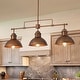 preview thumbnail 5 of 37, Industrial 3-Light Dome Kitchen Island Pendant - Brushed Black Grey Distressed Bronze