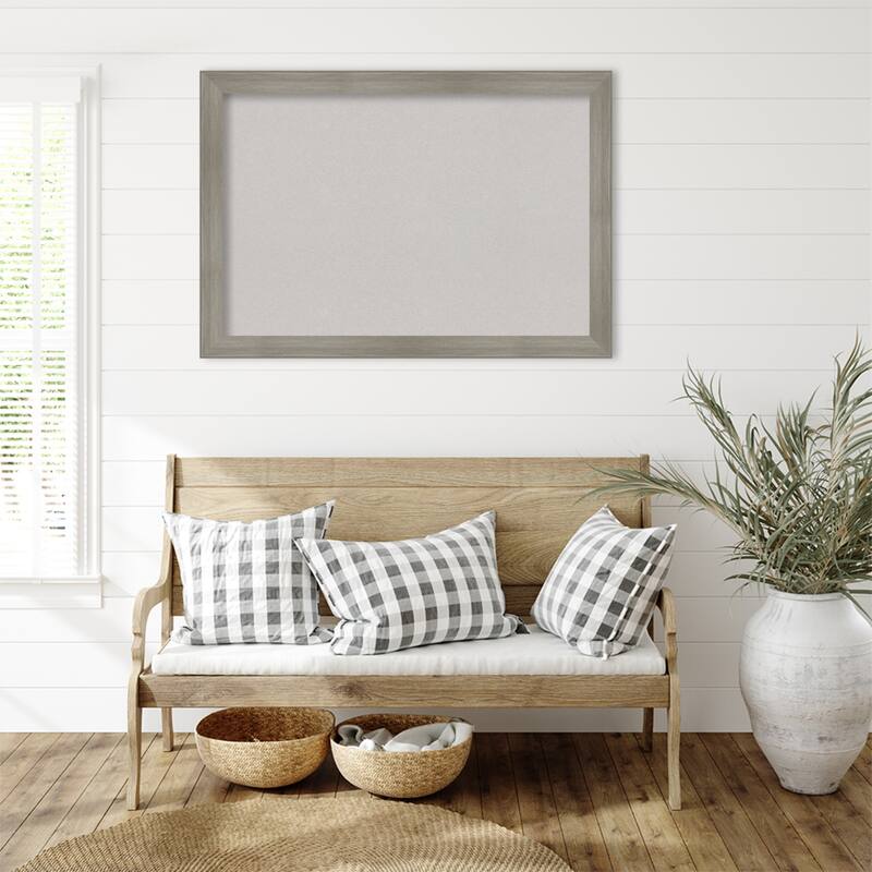 Grand Greywash Narrow Framed Cork Board - Bulletin Board, Organization Board, Pin Board