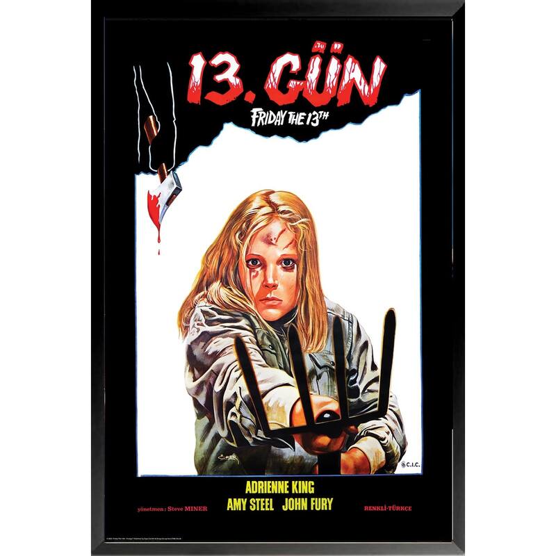 Friday The 13Th Foreign Movie Advertising Framed Poster - 24 x 36 Inch