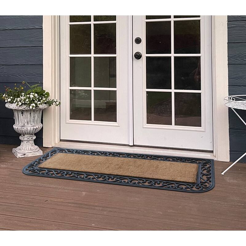 A1HC First Impression Myla, 18" X 48" Rubber and Coir Molded Double Doormat
