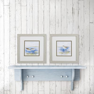 Sketchy Shore Birds S/2 Framed Art Under glass