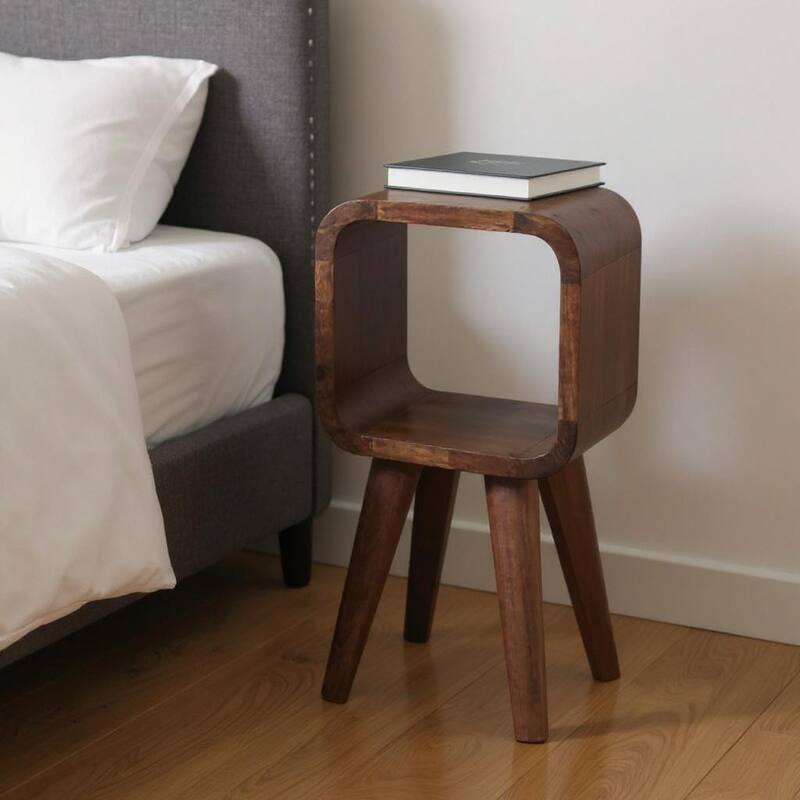 HomeRoots 16" Chestnut Solid Wood Square Nightstand - Chestnut - No Drawers
