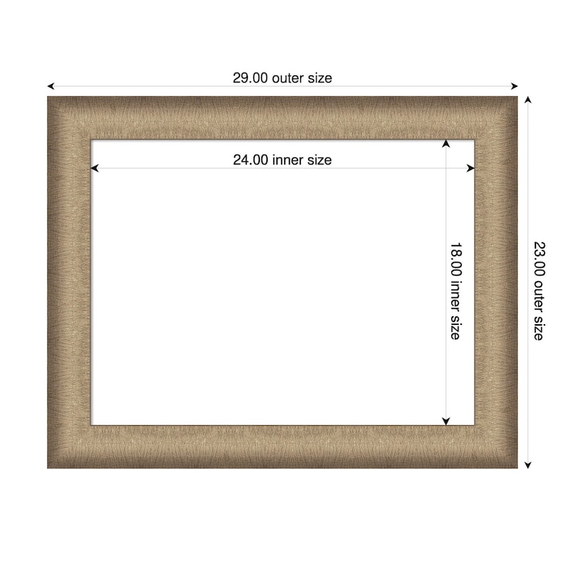 Amanti Art Elegant Brushed Bronze Framed Dry Erase Magnetic Board - 29 x 23 in