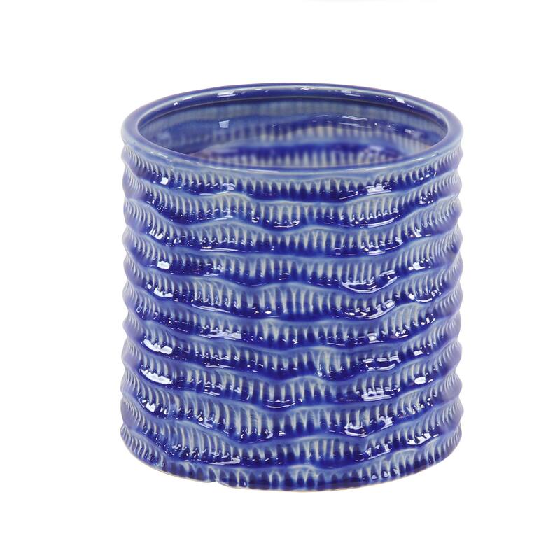 Porcelain Coastal Planter (Set of 3) - S/3 9", 7", 6"H