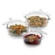preview thumbnail 2 of 2, Libbey Baker's Basics 3-Piece Glass Casserole Baking Dish Set with Glass Covers