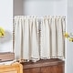 preview thumbnail 1 of 5, Faux Linen Blended Kitchen Cafe Curtains Light Filtering Tier Curtains 26W x 24L - Natural