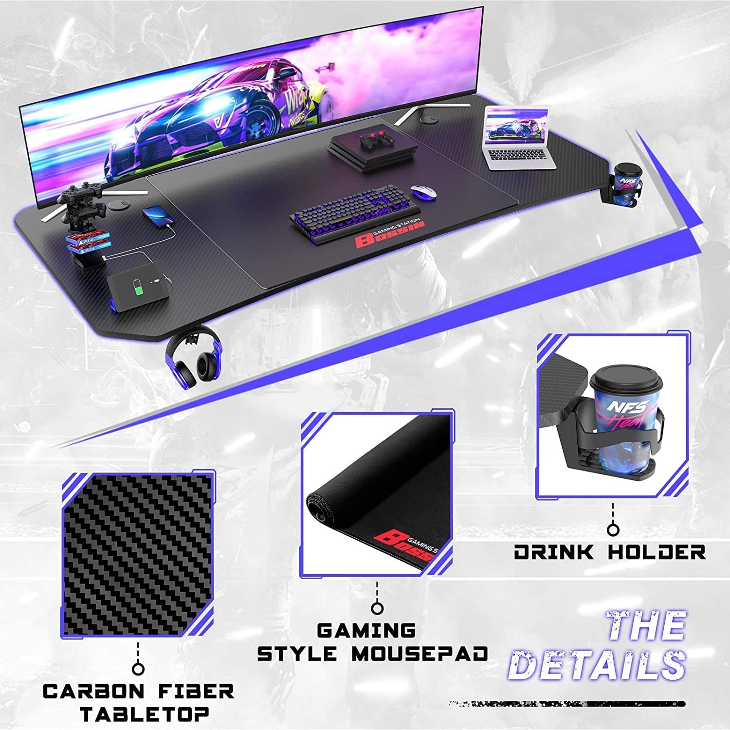 Bossin gaming desk discount
