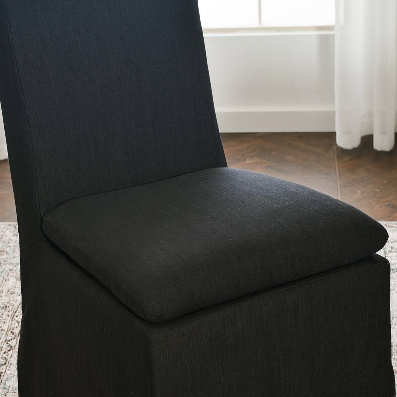 KINWELL Performance Fabric Slipcover Dining Chair Side Chair With Casters