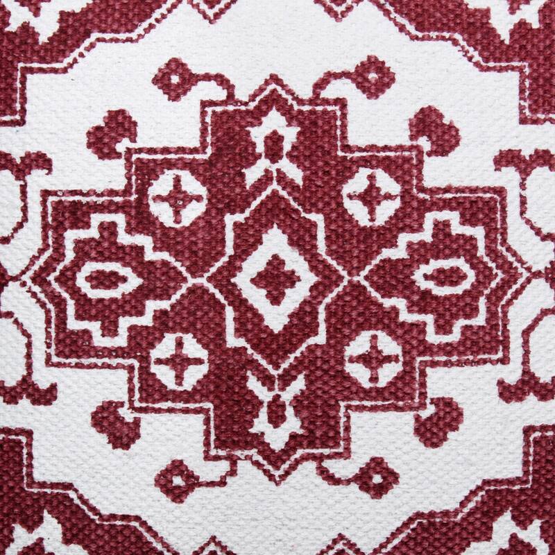 HomeRoots 20" X 20" Red White Purple And Pink 100% Cotton Geometric Zippered Pillow