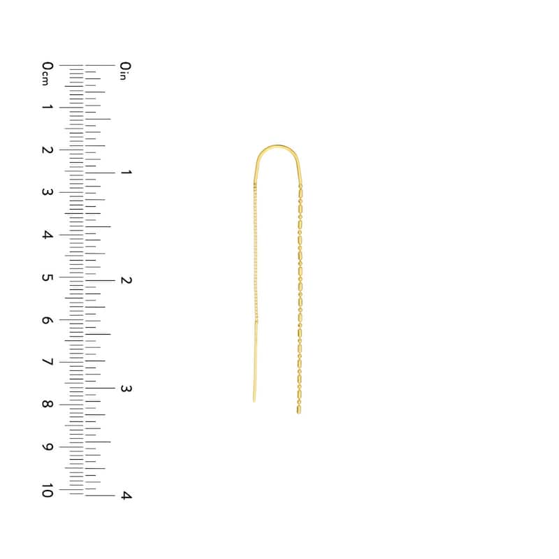 Curata 14k Yellow Gold Bead and Rice Bead Threader Earrings