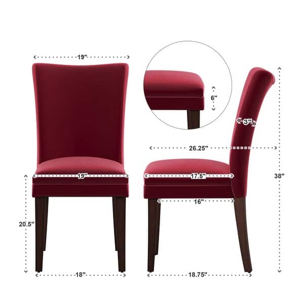 dimension image slide 1 of 2, Parson Classic Upholstered Dining Chair (Set of 2) by iNSPIRE Q Bold