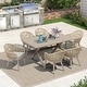 preview thumbnail 13 of 13, PURPLE LEAF 7 Pieces Patio Dining Set with Outdoor Aluminium Square Dining Table and Woven Rattan Chairs