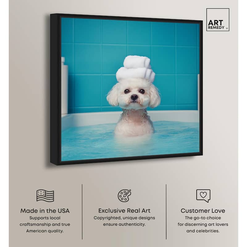 Fluff in the Tub Canvas by Art Remedy