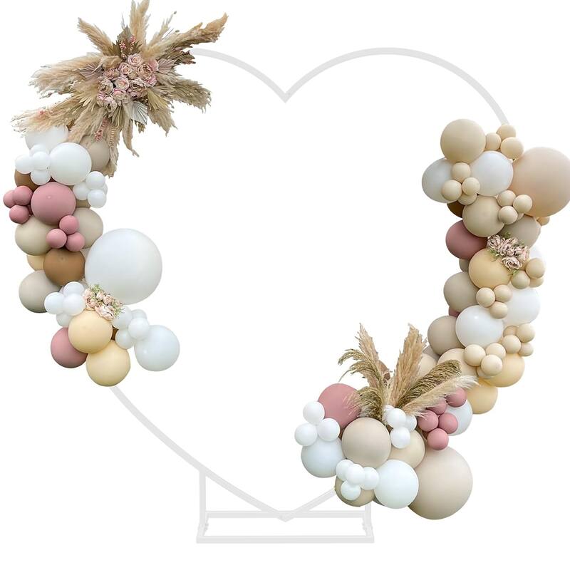 Heart Shaped White Metal Balloon Arch Stand Frame