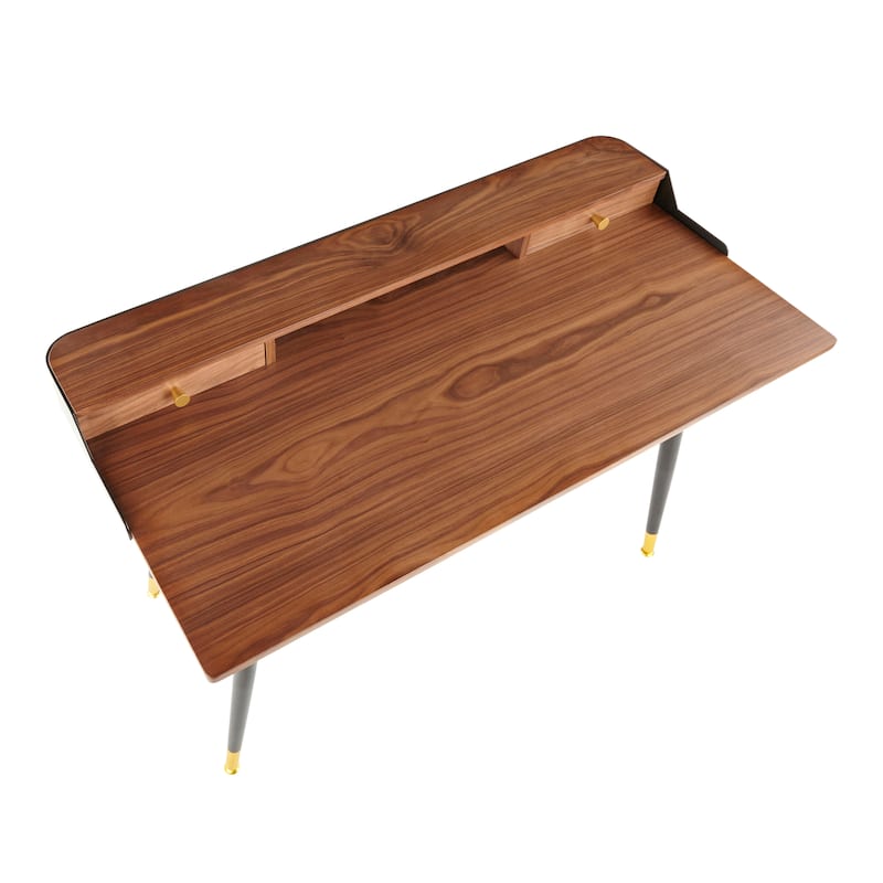 Carson Carrington Creggan Mid-Century Modern Black Metal & Wood Office Desk