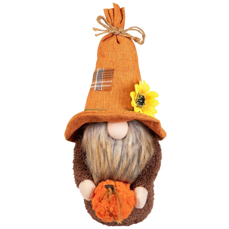 Sunflower and Pumpkin Gnome Fall Harvest Decoration - 13"