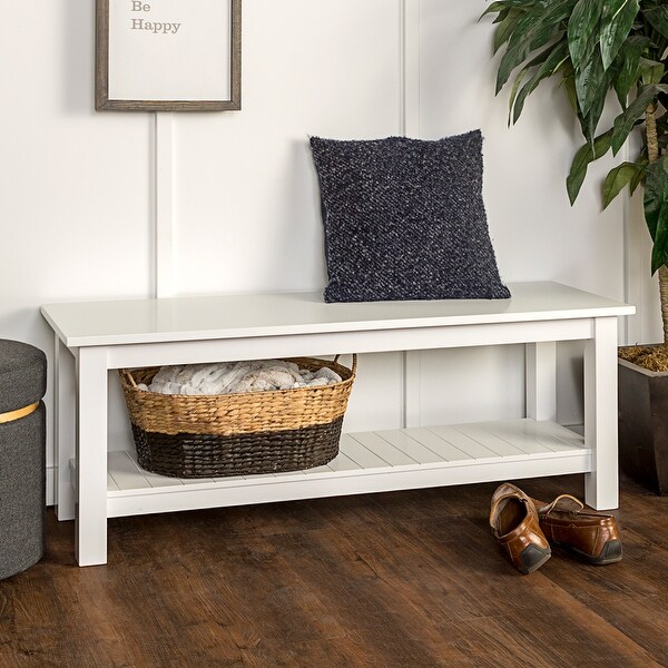 Shop Offex 50'' Country Style Solid Wood Entry Bench with ...