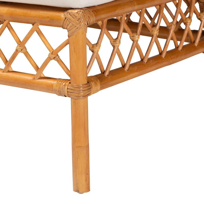 Capella Modern Bohemian Honey Rattan Dining Bench