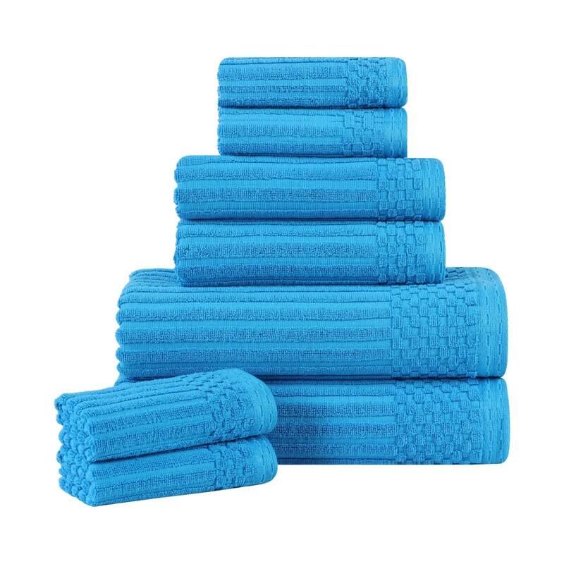 Superior Soho Ribbed Cotton 8-Piece Assorted Towel Set