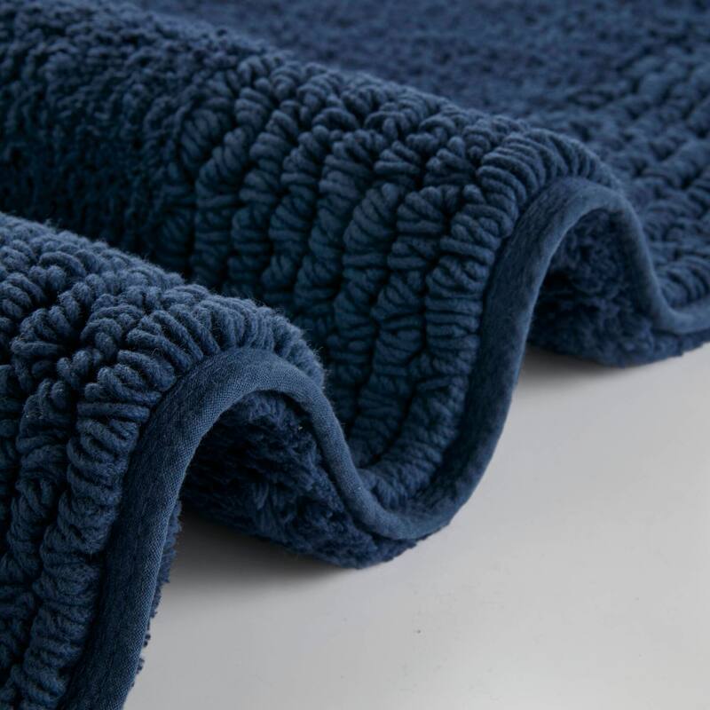 1 PCS 17x24" Cotton Tufted 3000 GSM Reversible Bath Rug Blue