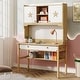 preview thumbnail 9 of 10, 47" Industrial Kids Desk Study Station with Drawer and Hutch for Home