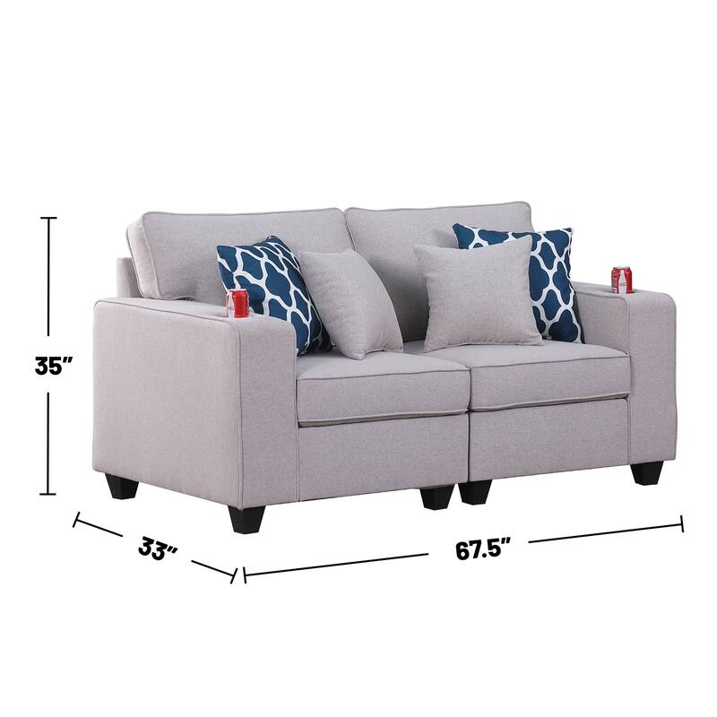 Linen Upholstered Loveseat