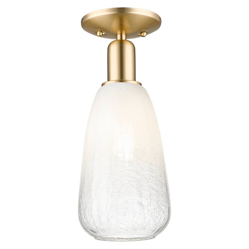 Innovations Lighting Downtown Urban - Brookhaven Almond - 1 Light 6" Semi-Flush Mount Light - Champagne Bronze/Opal Shade