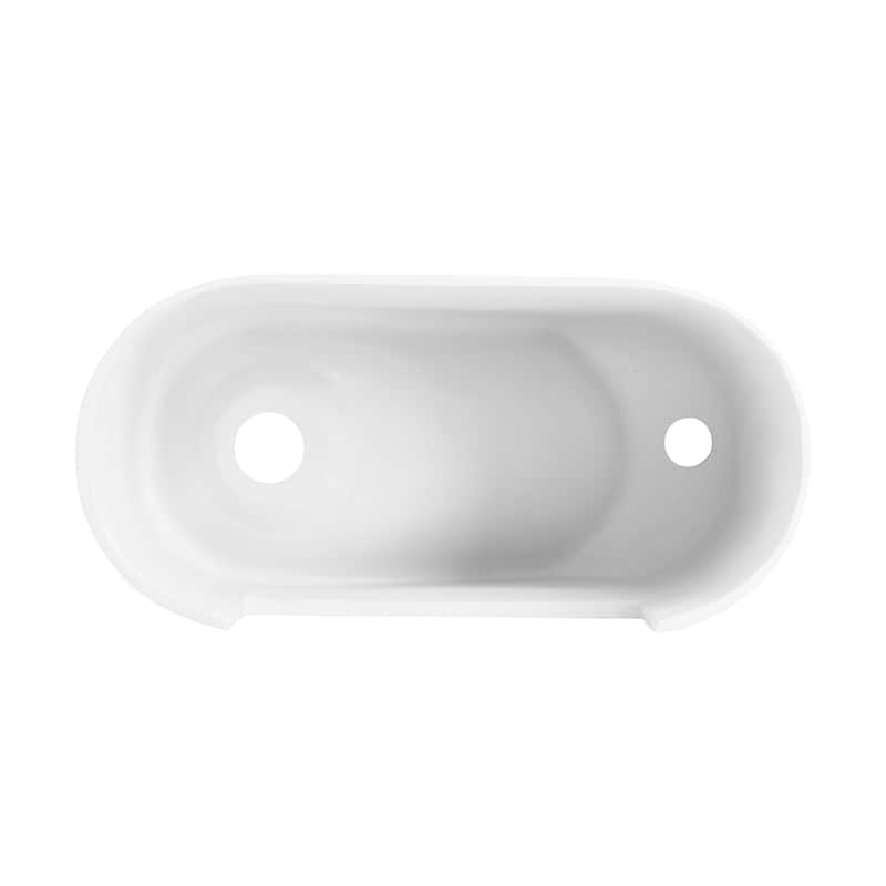 Arezzo 17.5" Right Side Faucet Wall-Mount Bathroom Sink In White - 17.8" x 8.65" 11.65"