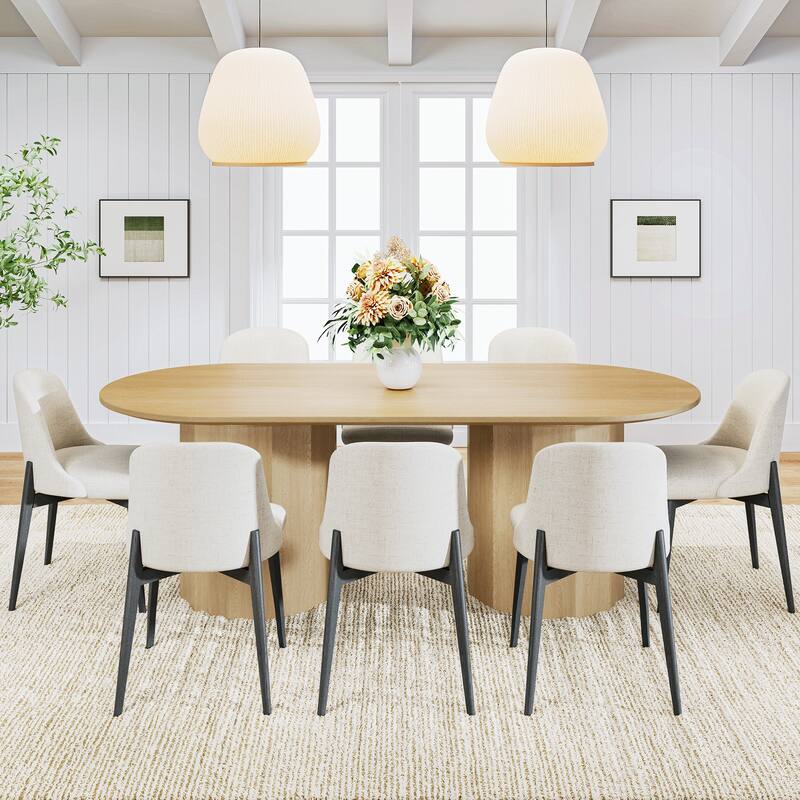 86" Double Pedestal Solid Wood Dining Table
