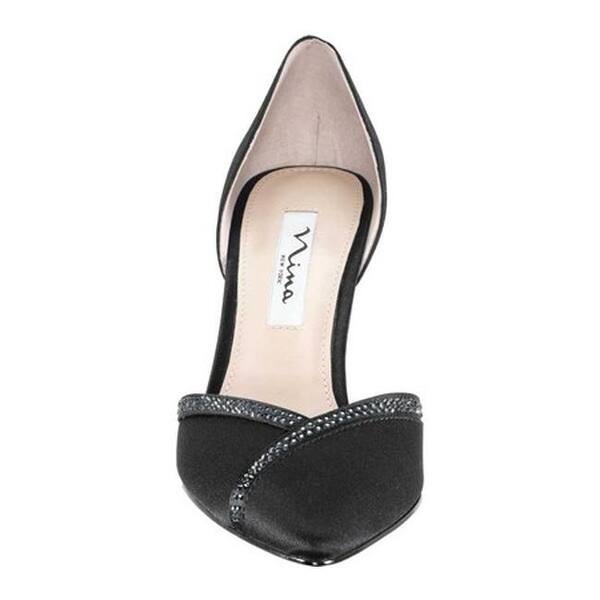 Shop Nina Women S Diora D Orsay Pump Black Satin On Sale