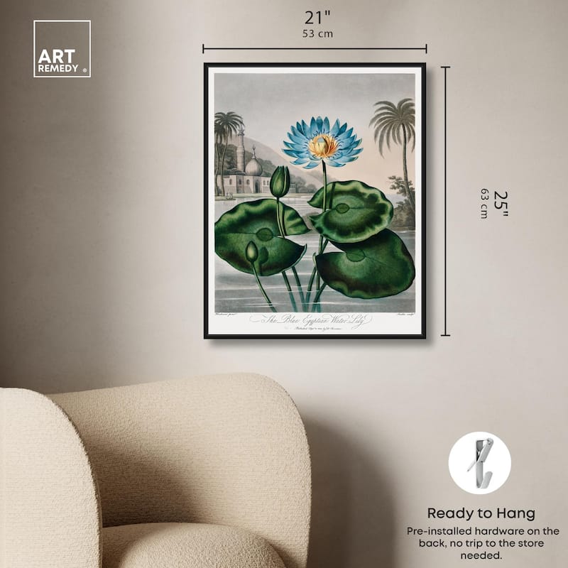 Blue Egyptian Water-Lily Canvas by Art Remedy