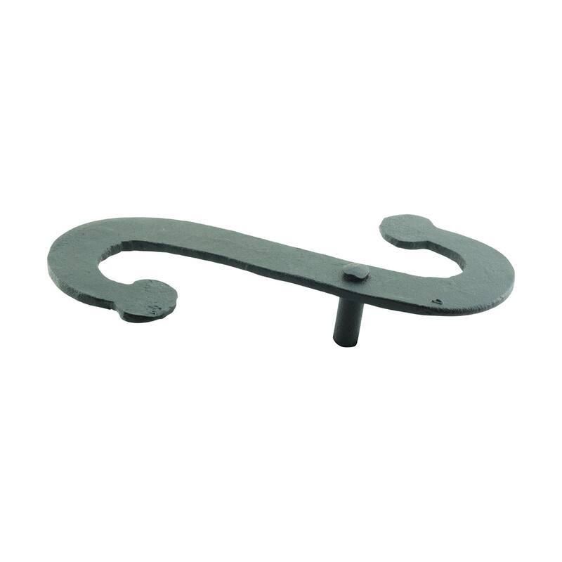 Black Wrought Iron Shutter Dog Holders 6.25" S Shaped Curved Rust Resistant Masonry Mount Renovators Supply