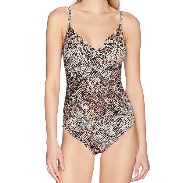Shop Calvin Klein Brown Womens Size 16 Snakeskin One Piece