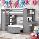 preview thumbnail 1 of 12, Full size Loft Bed With Twin Size Stand-alone Bed,Shelves,Desk And Wardrobe