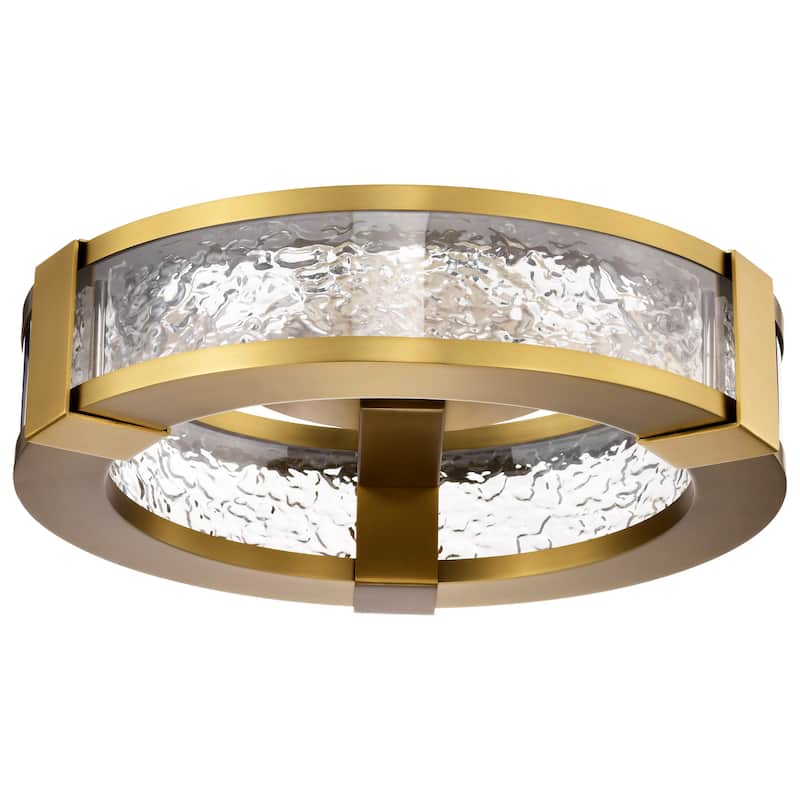 Darrow - 13 Inch LED Flush Mount - Vintage Brass - Acrylic Panels - Vintage Brass
