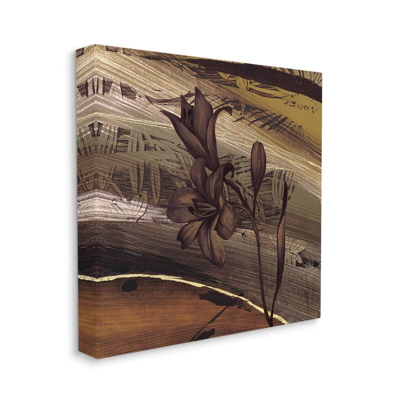 Stupell Rustic Lilies Abstract Muddy Brown Earth Tones Canvas Wall Art - 24 x 24