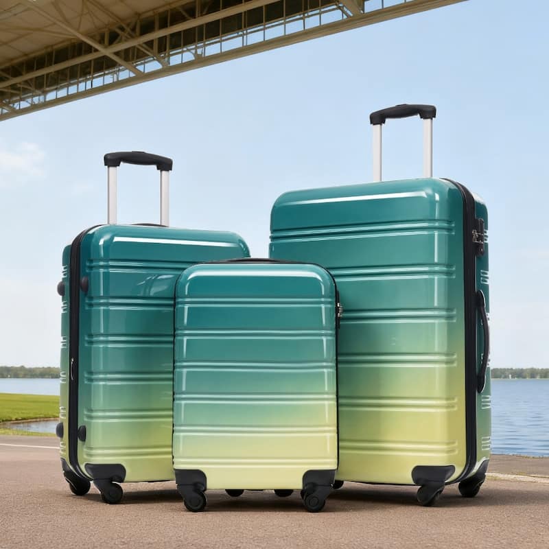 3 Piece Expandable Lightweight Hardshell Luggage Sets with Spinner Wheels and TSA Lock, for Home Travel, 20" 24" 28" Available