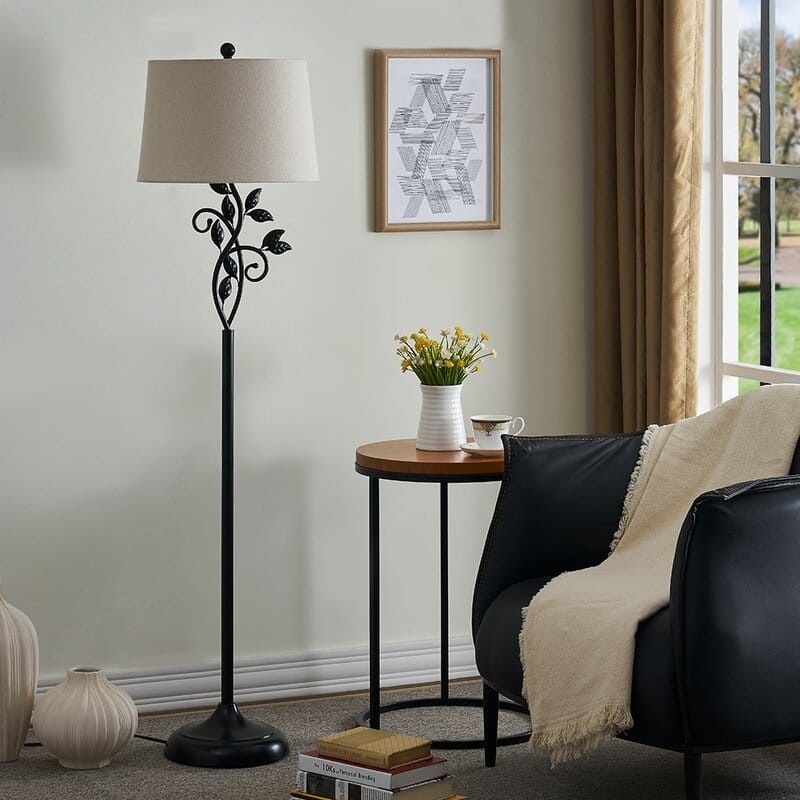 59" Traditional leaves Floor Lamp