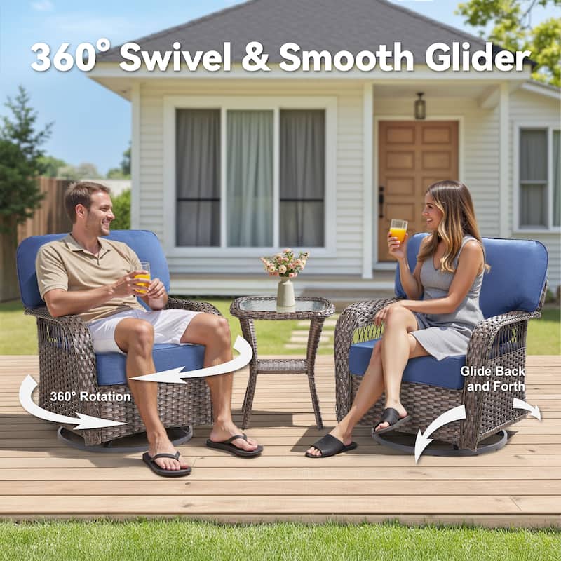 Pocassy Patio Outdoor Fire Table with Sofa Ottoman Swivel Chair Funiture Set.