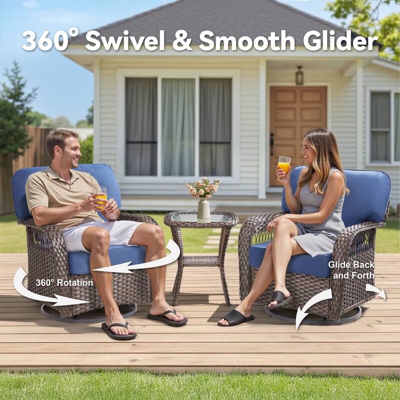 Pocassy Patio Outdoor Fire Table with Sofa Swivel Chair Funiture Set.