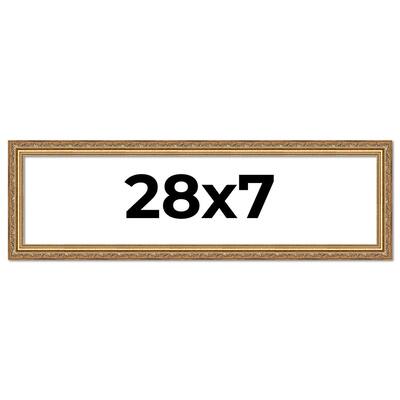 28x7 Frame Red Solid Wood Picture Frame Width 1.75 Inches | Interior Frame Depth 1 13/16 Inches