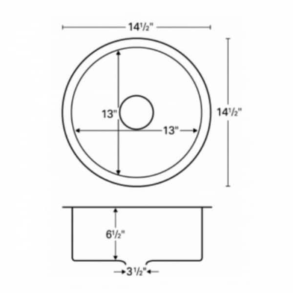 Karran 15" Round Undermount Stainless Steel Bar/Prep Sink