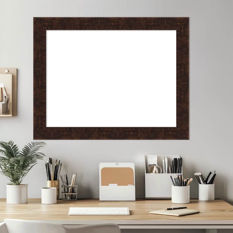Amanti Art William Mottled Bronze Narrow Framed Dry Erase Magnetic Board