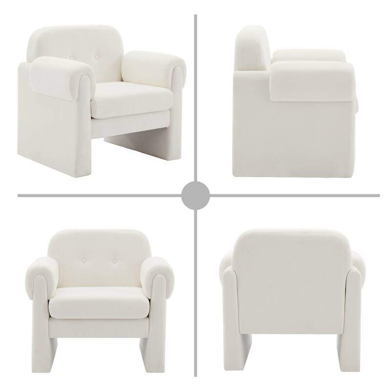 Modern Cloud Velvet Accent Chair with Removable Cushion for Living Room