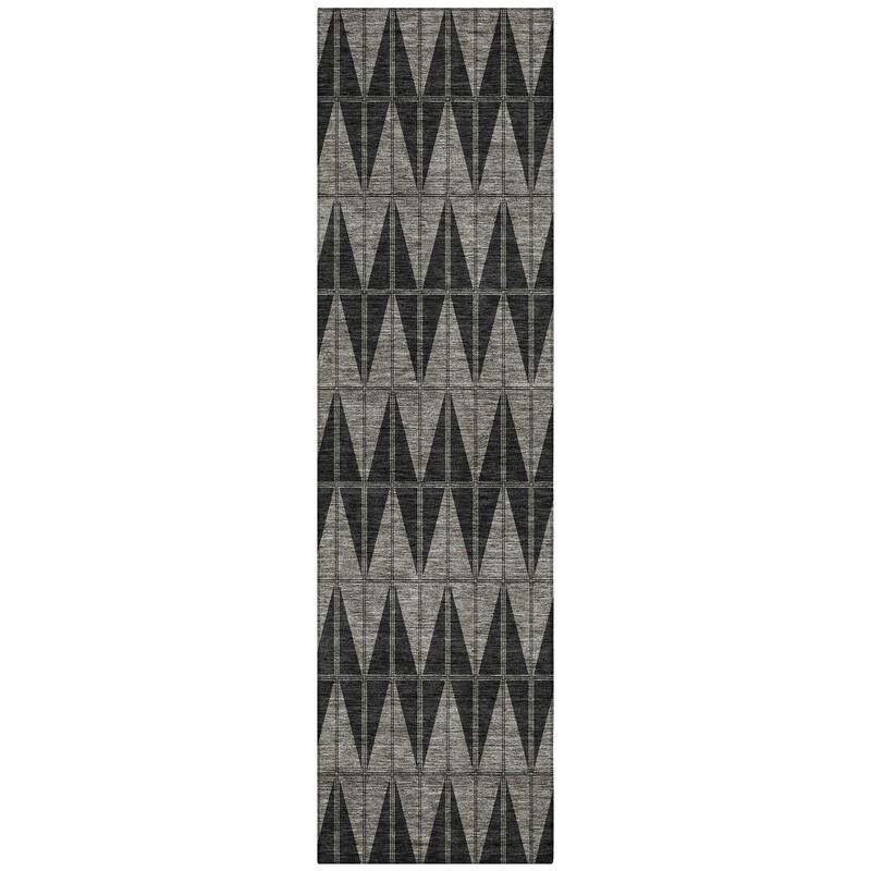 Machine Washable Indoor/ Outdoor Modern Zeke Chantille Rug