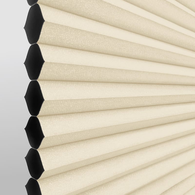 Tan/White Long Cordless Blackout Cellular Shade (48 in.)