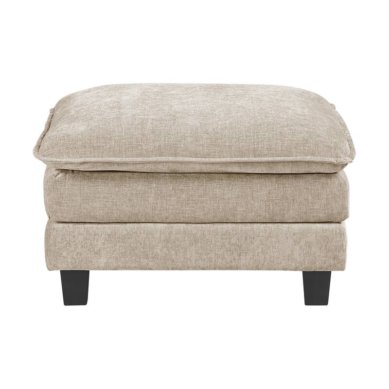 Modern Style Ottoman Chenille Fabric Upholstery Contemporary Living Room Furniture 1pc Durable Plywood Plush Comfort