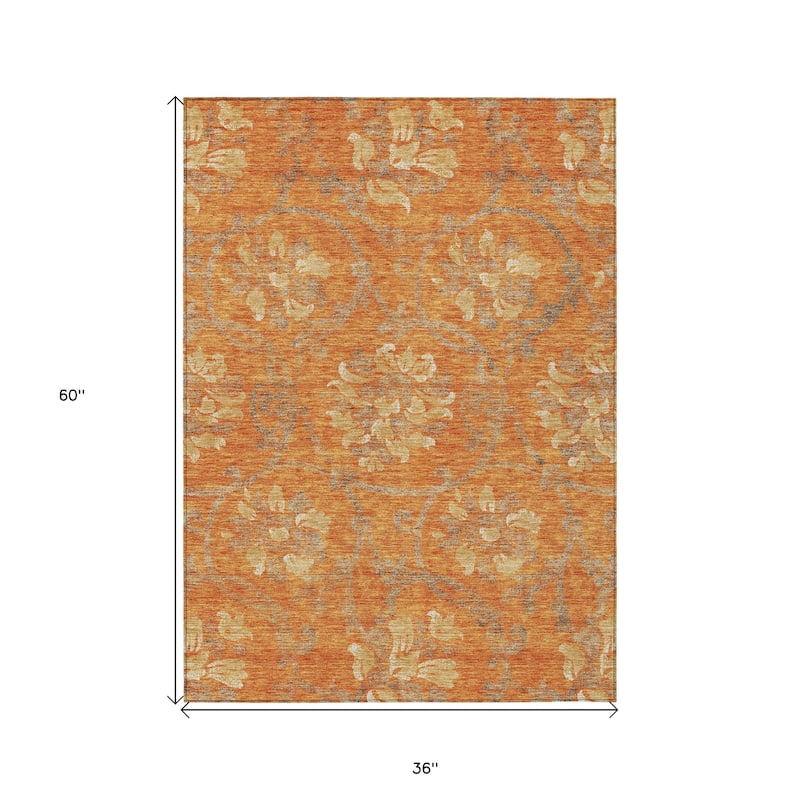 HomeRoots Floral Traditional Rectangle Outdoor Rug